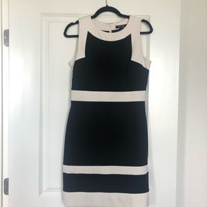 Black and white, knee length dress, size 6